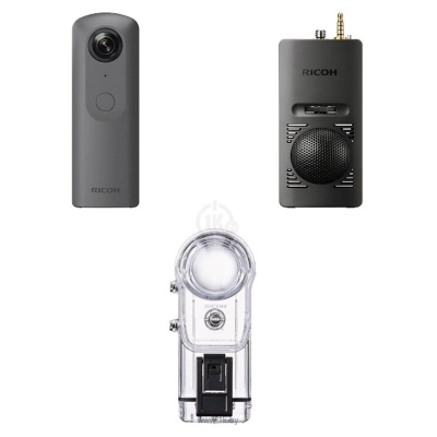 Ricoh Theta V + podvodnyiy boks TW-1 + mikrofon TA-1